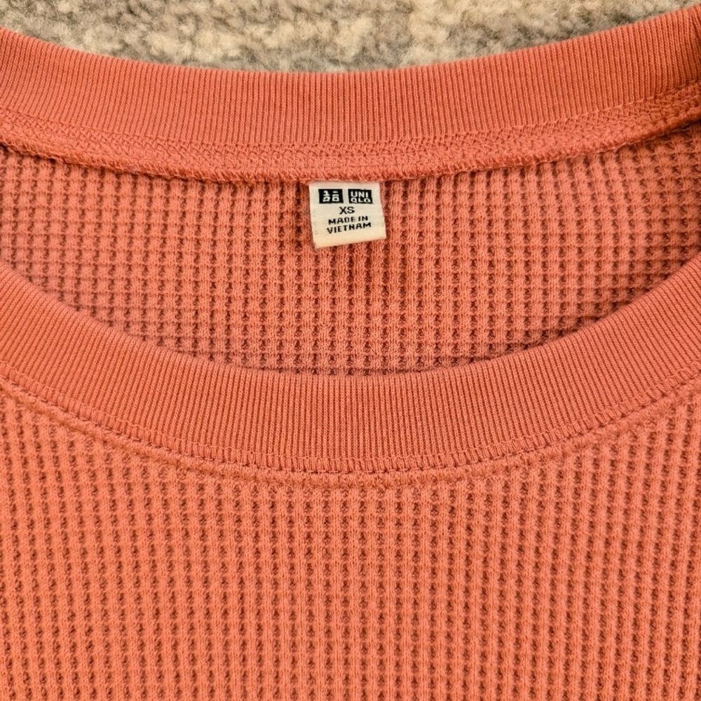 Uniqlo Pink Waffle Knit Sweater